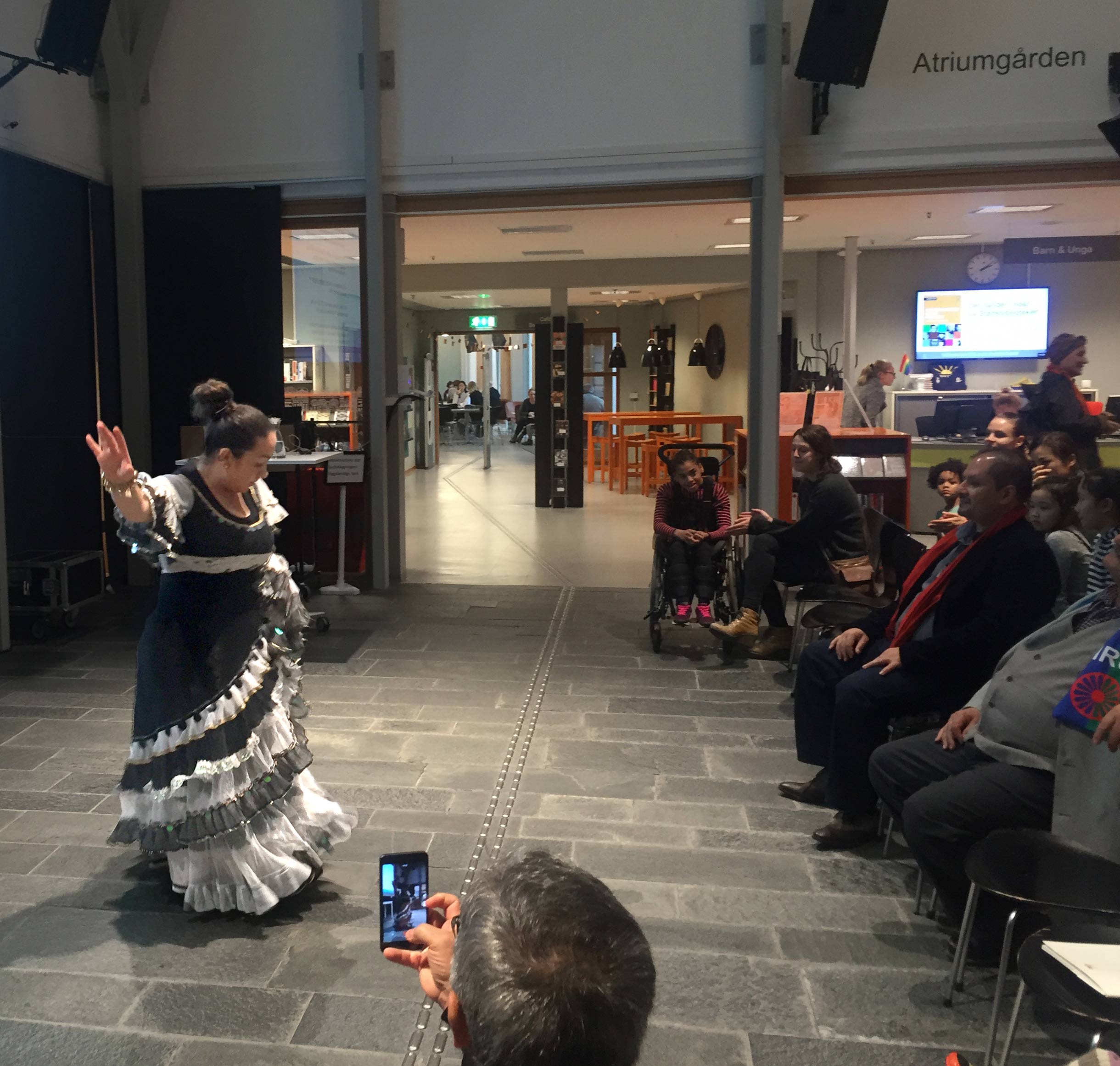 Romsk dans framförs på Lunds stadsbibliotek nov-17